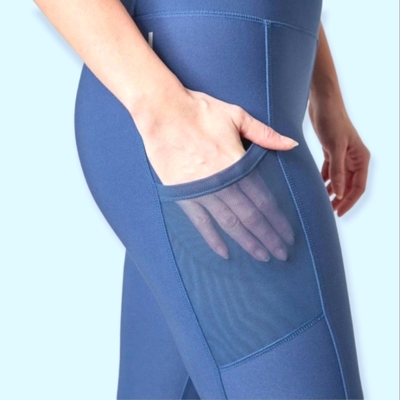 Mondetta Women's Leggings Size XL  High Waisted Blue Activewear Gym Yoga - Picture 3 of 9